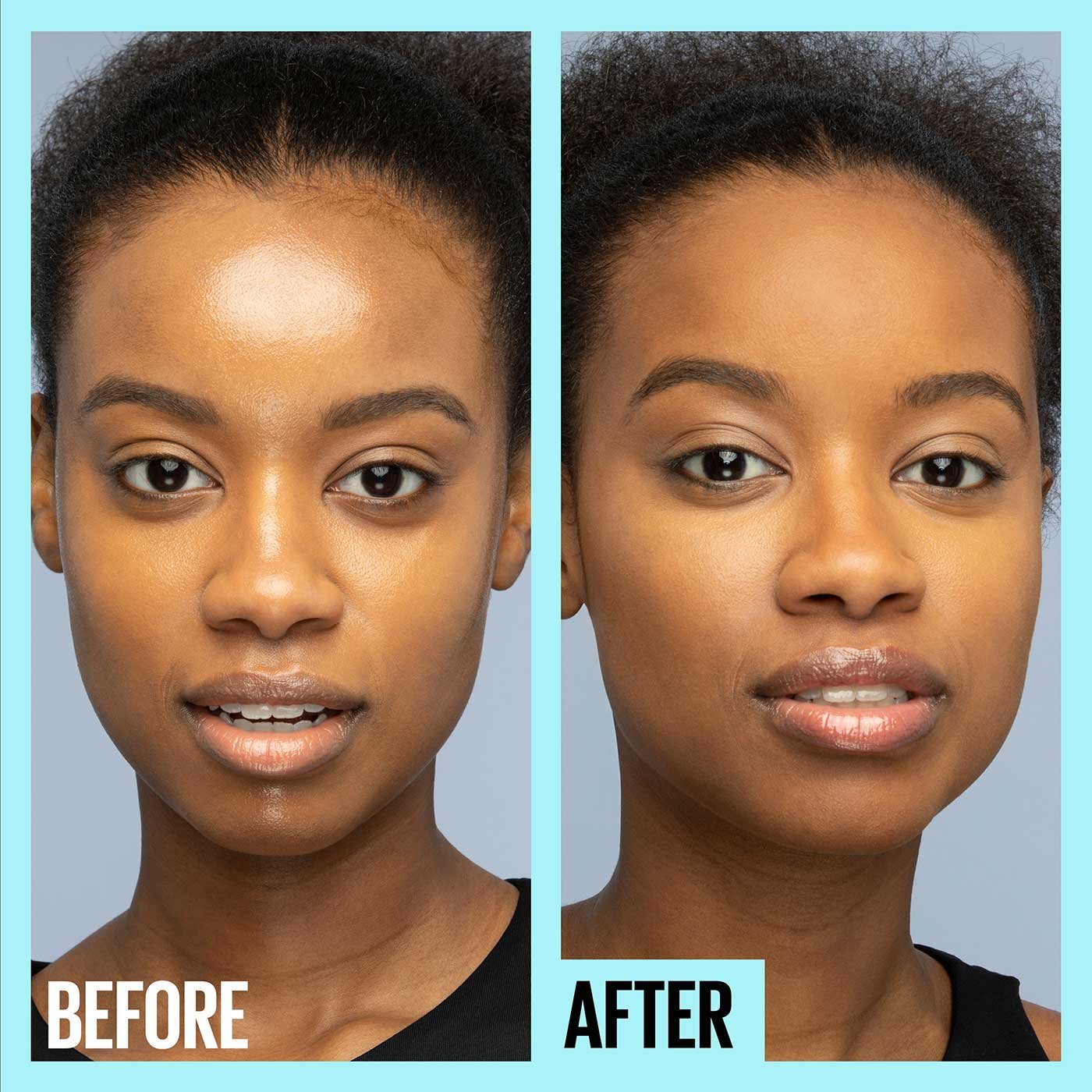 Comparaison avant et après l'application d'un primer visage