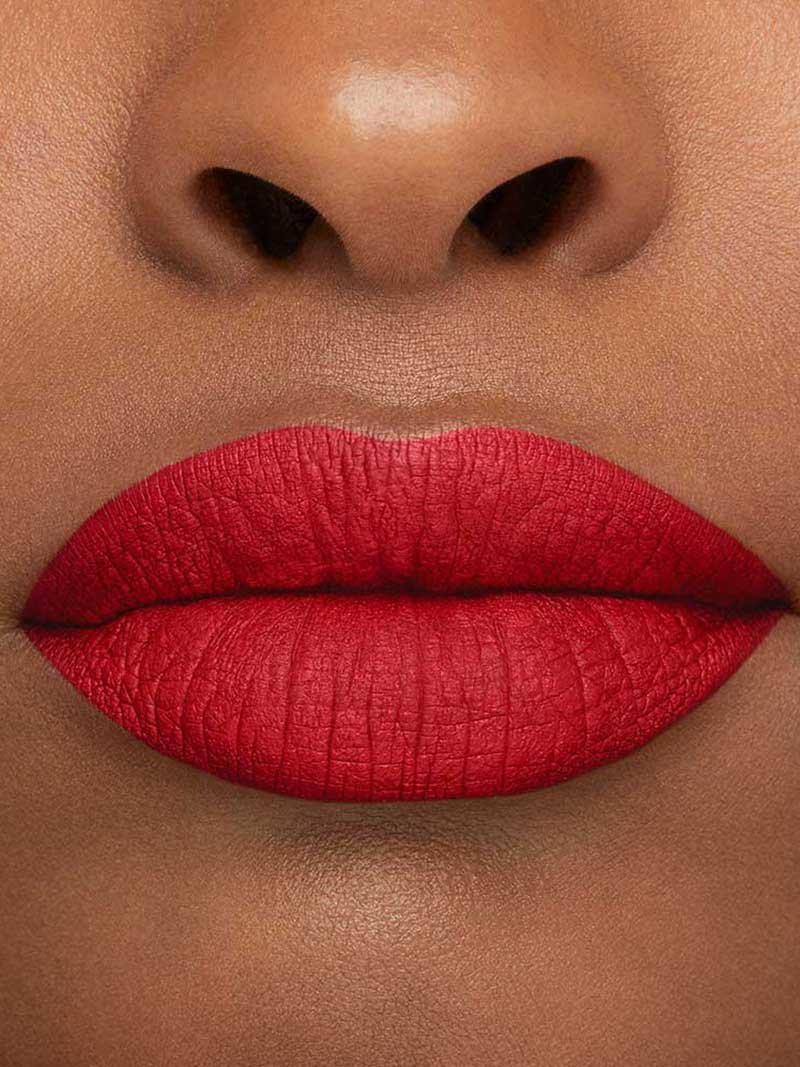 Red shop lip color